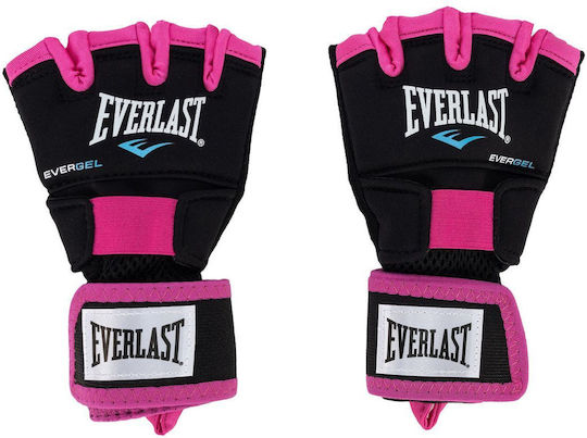Everlast Unisex - Adult Sports Boxing Gel Gloves Evergel Handwraps, Black/Pink