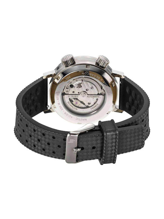 Lip Watches Мъжки Часовник Автоматичен с Черен Каучукова Каишка