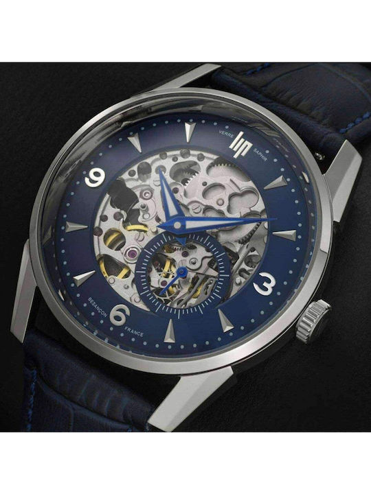 Lip Watches Himalaya Men's Watch Automatic with Blue Leather Strap