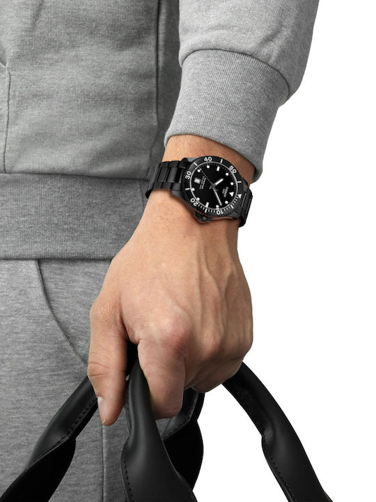 Tissot T-sport Seastar 1000 Ανδρικό Ρολόι 40mm Μπαταρίας με Μαύρο Μεταλλικό Μπρασελέ