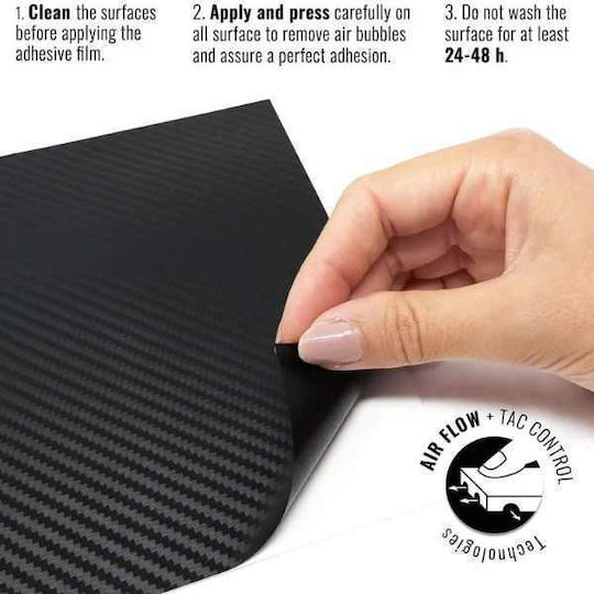 Benzi Autocolante Auto Carbon 127 x 127cm în Culoarea Negru 1buc