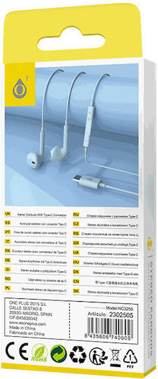 Moveteck 740609 In-ear Handsfree Headphones with Connector USB-C Light Blue