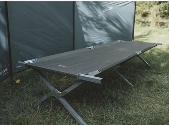Folding Guest Bed Campaign Single Green 190x72.5x40.5cm