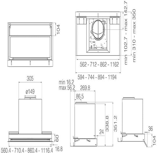 Elica BoxIn Advance Plus BLMAT/A/90 Μηχανισμός Απορρόφησης 90cm Μαύρος με Wi-Fi