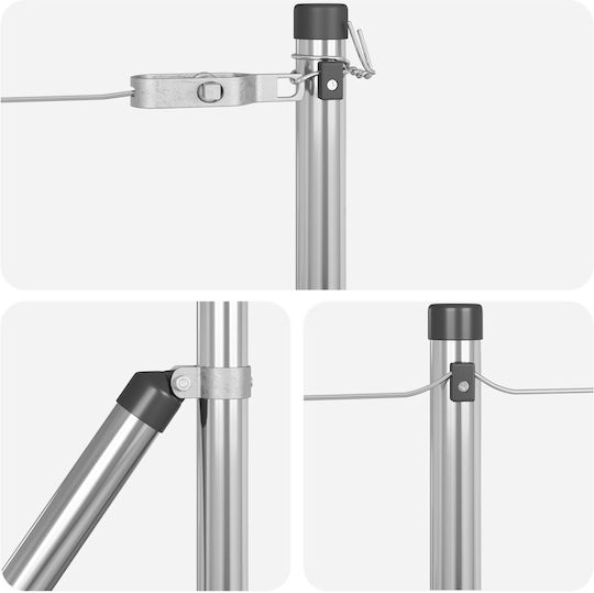vidaXL Metal Fence Gate in Silver Color xcm