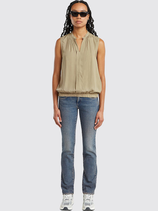 Women's Crop Top Sleeveless Blue