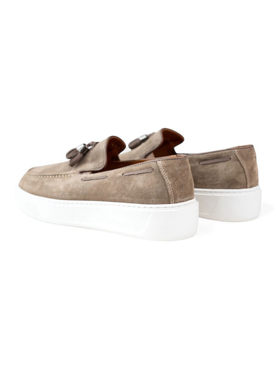 Men's Leather Moccasins Beige