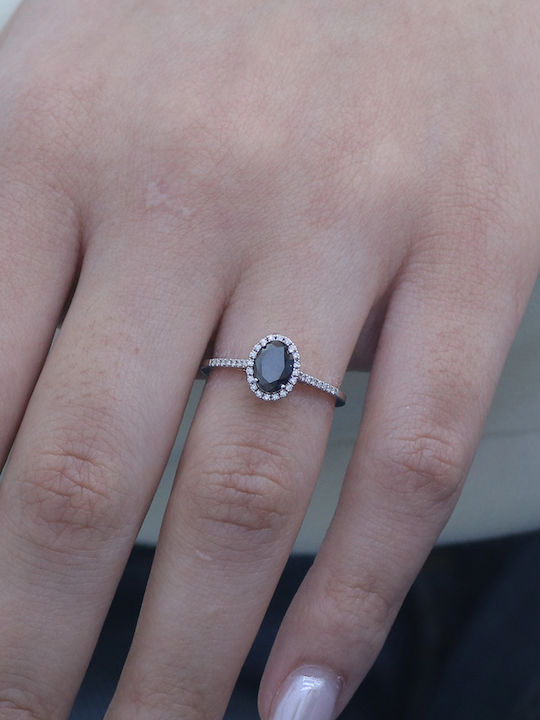 Damen Ring mit Diamant aus Weißgold 18K