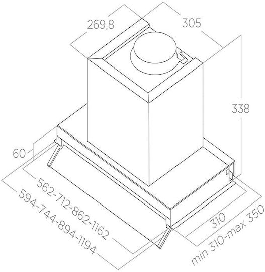 Elica BoxIn Advance Plus IX/A/60 Механизъм за аспирация 60см Inox