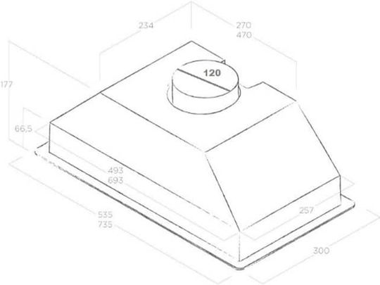 Elica CT23 C GR/A/52 Ventilation Mechanism 52cm Inox