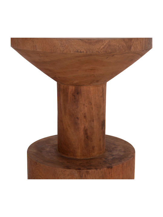 Round Side Table Bermal Made of Solid Wood Natural M35xL35xH65cm