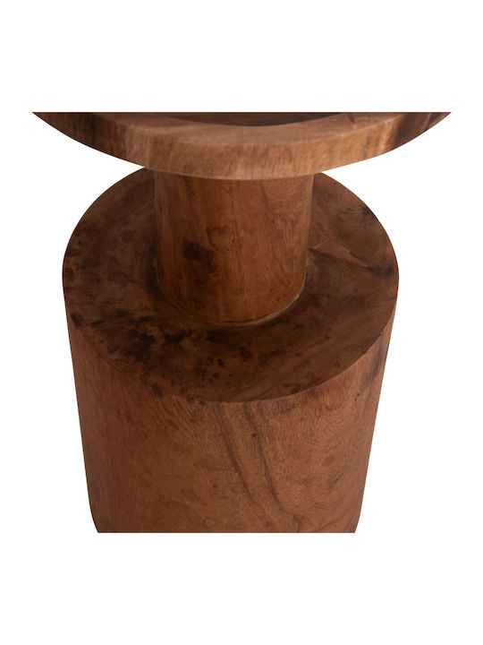 Round Side Table Bermal Made of Solid Wood Natural M35xL35xH65cm