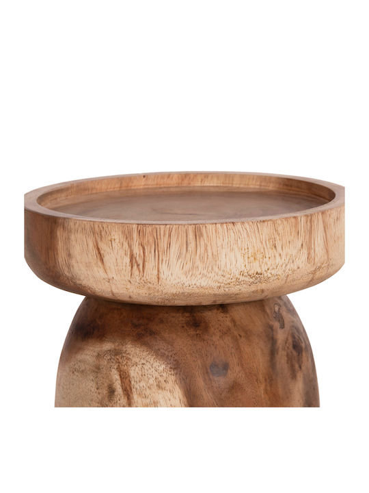 Round Side Coffee Table Loki Made of Solid Wood Natural W30xL30xH50cm