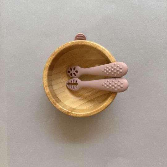Nok Nok Baby Set with Spoons BLW made of Silicone Pink 2pcs