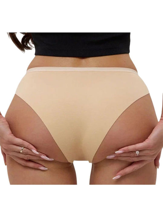 Damen Slip Nahtlos Beige