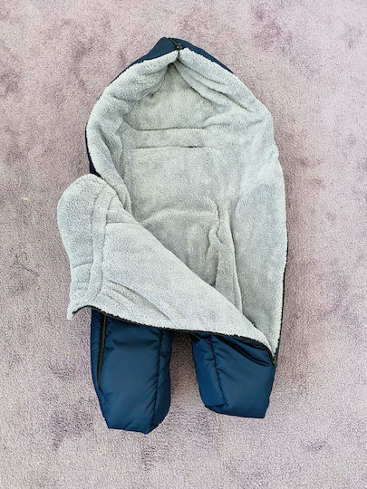 Ποδόσακος Καροτσιού Μπλε με Fleece Επένδυση