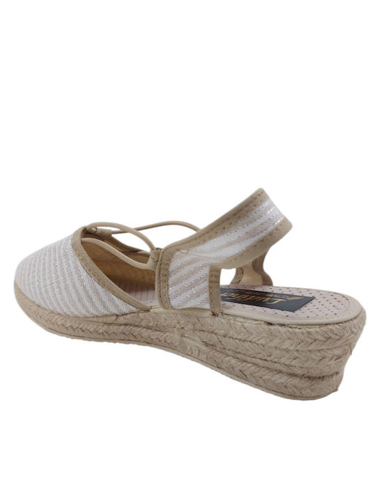 Women's Fabric Platform Espadrilles Beige