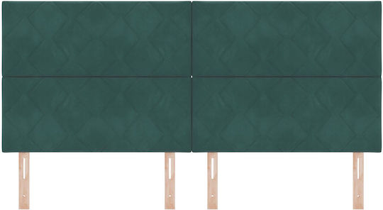vidaXL Табла за легло Текстил Dark Green 200см