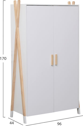 Paschal Ușă dublă Dulap Alb 96x44x170cm