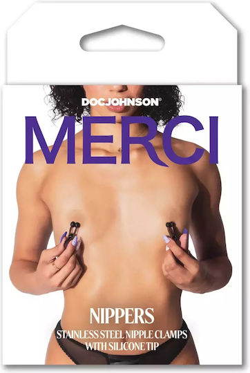 Doc Johnson Щипки за Зърна в Сив Цвят