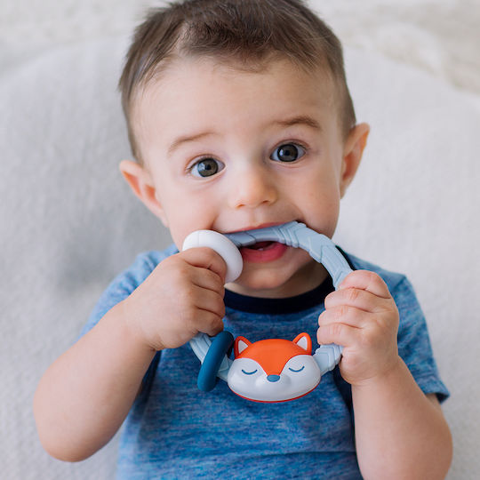 Itzy Ritzy Teething Rattle BPA Free made of Silicone for 3 m+