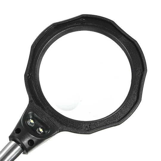 Suport Pistol de Lipit Uudeals cu Lupa LED Brațe Reglabile Negru 170x160x140 mm