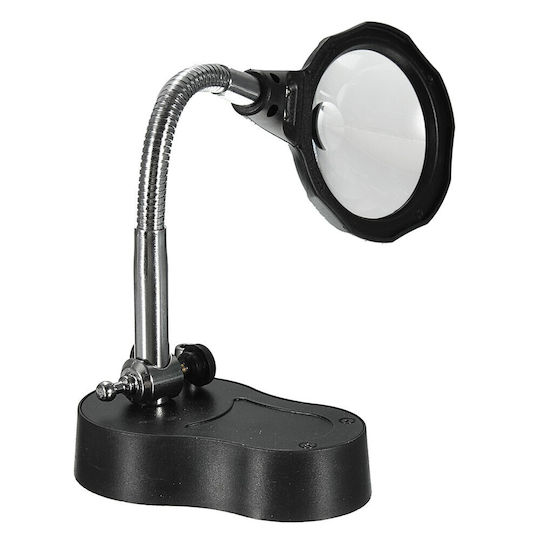 Suport Pistol de Lipit Uudeals cu Lupa LED Brațe Reglabile Negru 170x160x140 mm