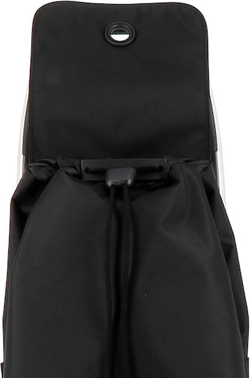Stoff Einkaufswagen Klappbar Schwarz 46.5x8x113cm