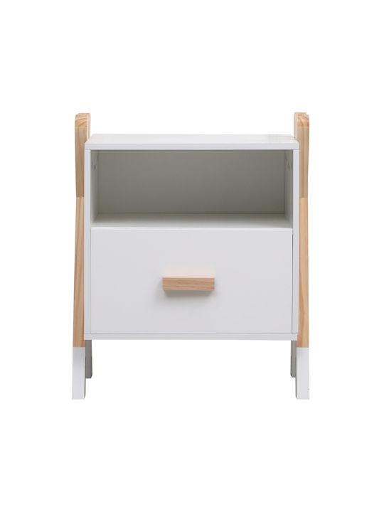 Κομοδίνο Paschal Ξύλινο Λευκό 37x24x15cm HM2488.03