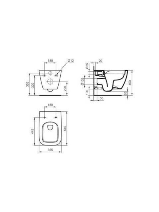 Ideal Standard I.life B Λεκάνη Κρεμαστή με Κάλυμμα Soft Close Λευκή Ideal Standard I.life B Λεκάνη Κρεμαστή με Κάλυμμα Soft Close Λευκή