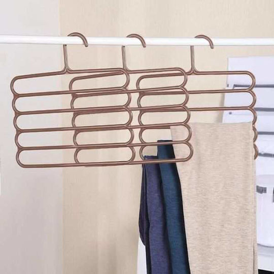 Umeraș pentru Dulap pentru pantaloni Plastic Maro 10buc