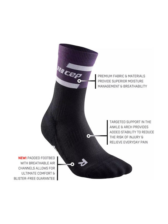 CEP Mid Cut V4 Running Socks Purple 1 Pair