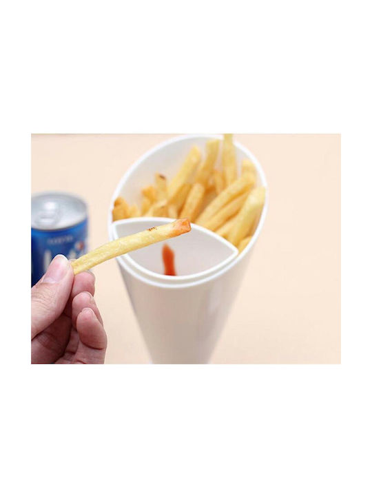 Serving Bowl Round Plastic White with Diameter 16.5cm