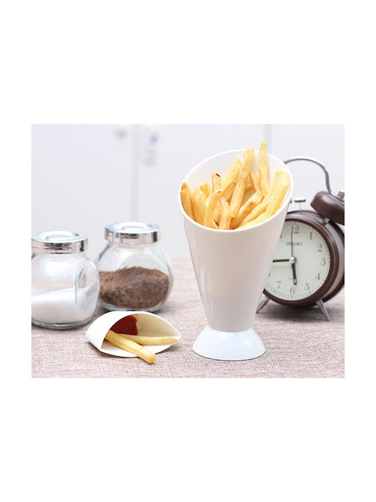 Serving Bowl Round Plastic White with Diameter 16.5cm