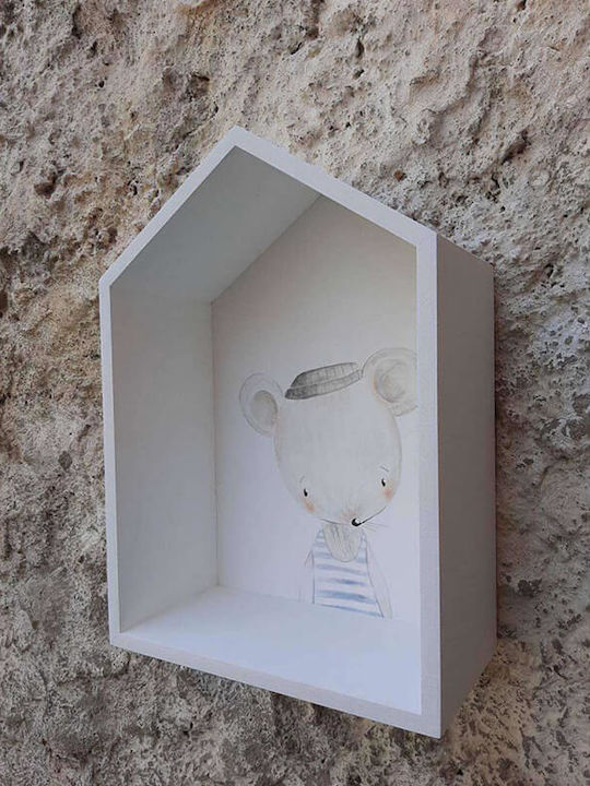 Kids Shelf Wall Mount Beige 28x39.5x14cm