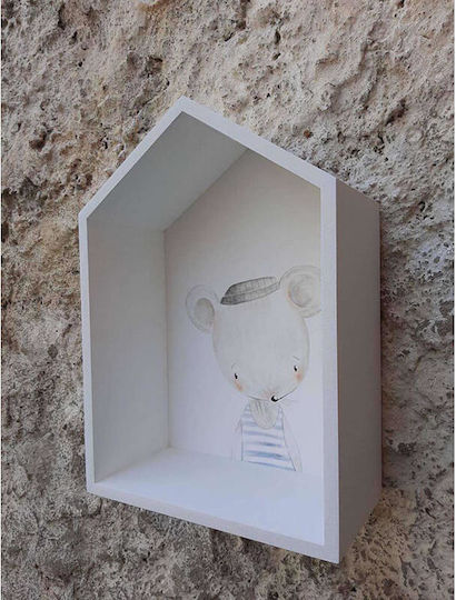Детски Рафт За Стена Бежов 28x39.5x14см