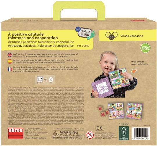 Akros Educational Game Positive Attitude Cards Tolerance Cooperation Ages 3-6 20810