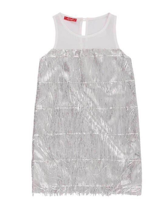 Kinderkleid Kurzärmelig mit Pailletten White