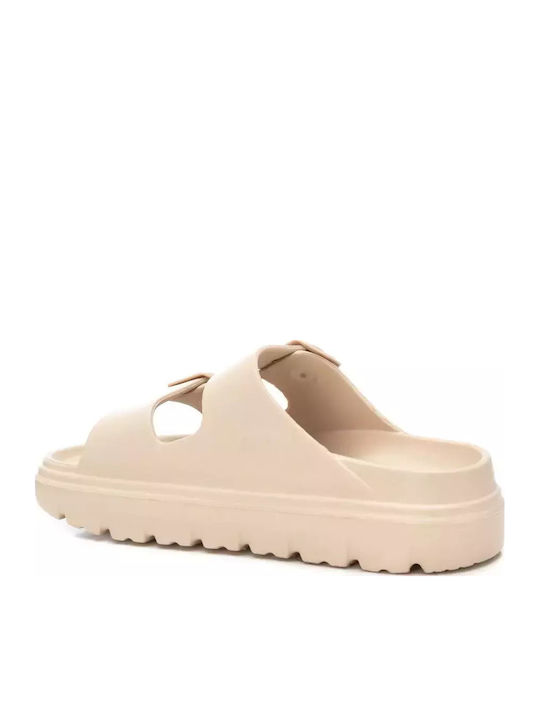 Flip Flops in Sandal Style with Platform in Beige Colour