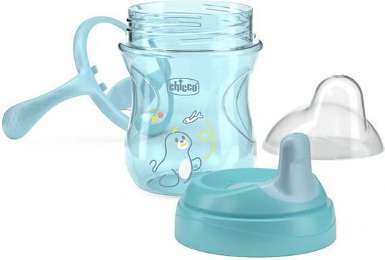 Chicco Training Cup Εκπαιδευτικό Μπιμπερό Πλαστικό με Λαβές Μπλε για 6m+ 200ml