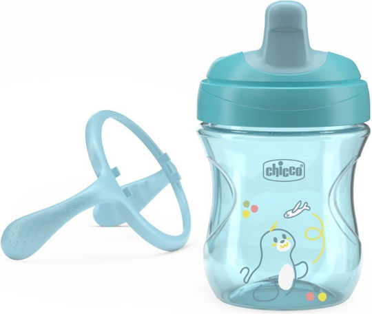 Chicco Training Cup Εκπαιδευτικό Μπιμπερό Πλαστικό με Λαβές Ροζ για 6m+ 200ml