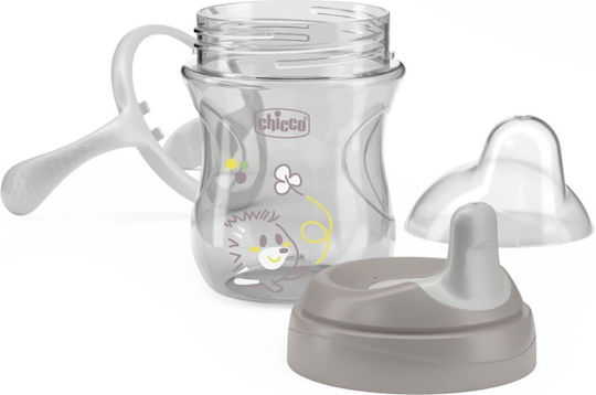 Chicco Training Cup Cana de antrenament pentru bebeluși Plastic cu mânere Gri pentru 6m+m+ 200ml