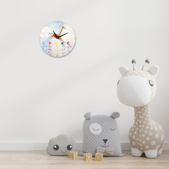 Handmade Wooden Wall Clock Giraffe 1 Τεμ