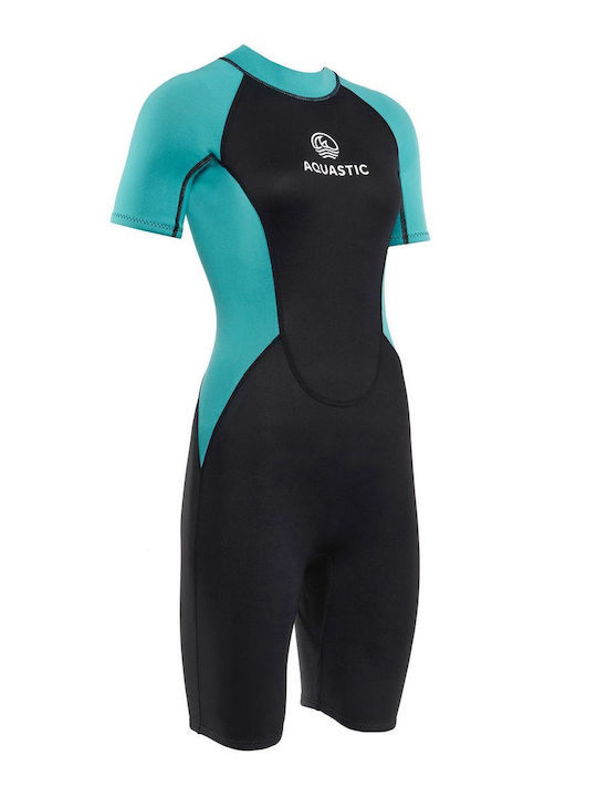 Women's Aquastic Wavey Wetsuit 2 Mm Black Mint Size Xs