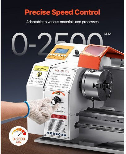 Vevor Мини стругова машина QZDCLWCC8739XVC7CV2 с Мощност 1.25кВт