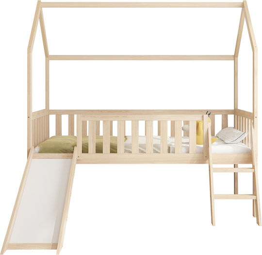 PHYLLIS Детско Легло Montessori Повдигнато Единично Бежов за Матрак 90x190см