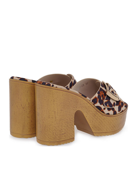 Mules με Ψηλό Τακούνι Leopard