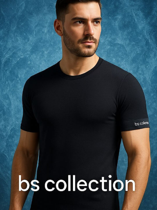 BS Collection Herren Thermo Kurzarmshirt Schwarz