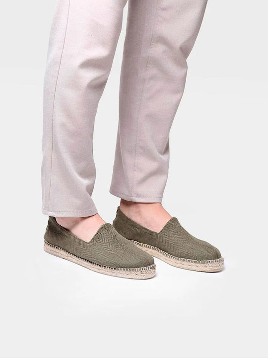 Fabric Men's Espadrilles in Brown Color