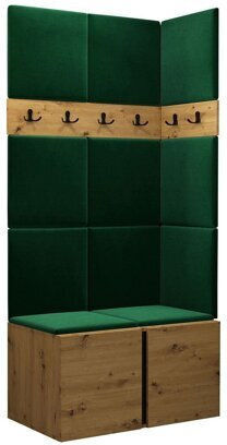 Hartford 264 Eingangsmöbel mit Spiegel & Garderobe Artisan Βελανιδιά 84x46x186cm